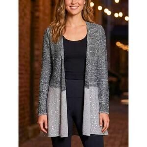 BELLDINI Sequined Open Front Cardigan Sweater NWT Size S